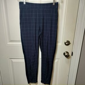 Athleta Size 6 Dark Blue Grid Pants